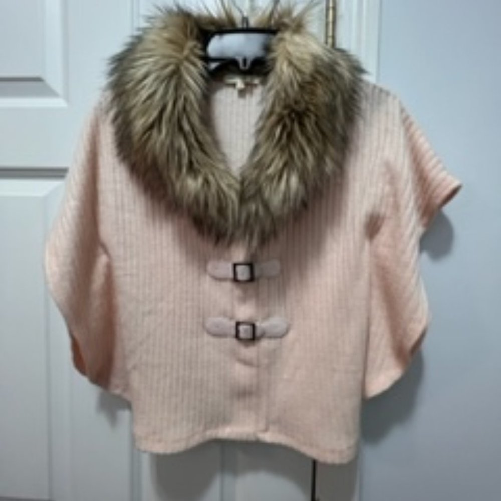 Copper Key NWOT small pink poncho sweater jacket